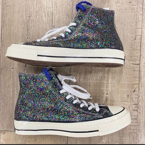 Converse x JW Anderson Glitter Chuck Taylor Sneakers Mens Sz 9 - Picture 3 of 5